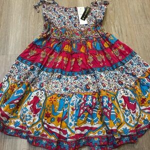 Vibrant Elephant Print Dress